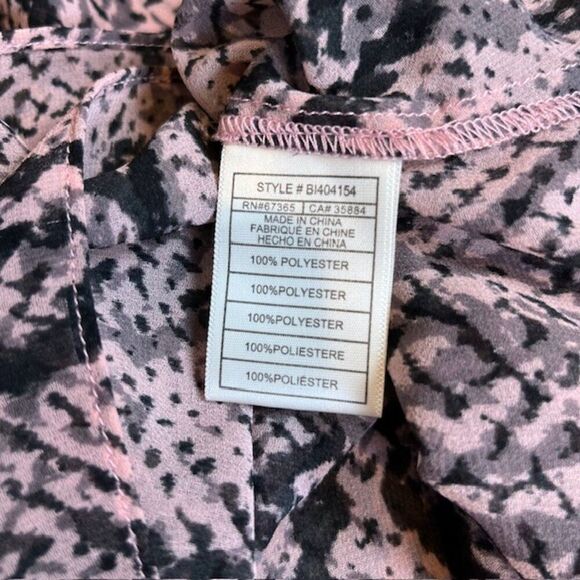 BB Dakota Snakeskin Print Pink Black Layered Cropped Wide Sleeve Size Large - Picture 7 of 11